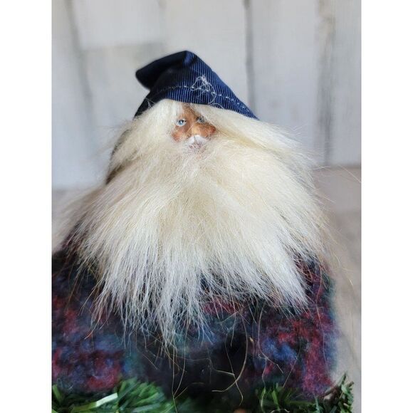 Country folk art Santa Claus Garland figure Xmas unique - Picture 2 of 9